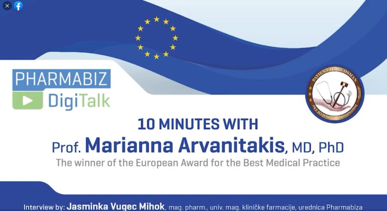 An exclusive interview with Prof. Marianna Arvanitakis, the Winner of the European Award for the Best Medical Practice in the COVID-19 pandemic